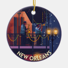 Vintag New Orleans Jazz Keramik Ornament