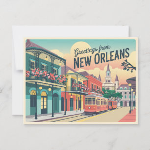 Vintag New Orleans Postkarte   Grüße aus