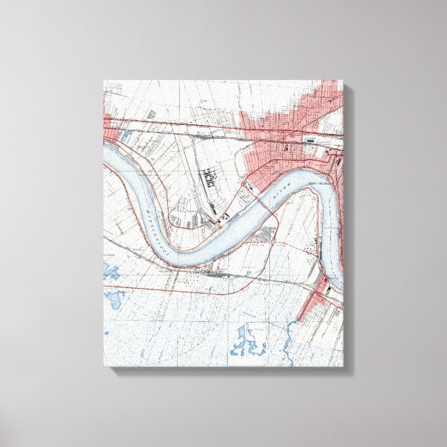 Vintag New Orleans Riverfront Jefferson Parish Leinwanddruck (Vorderseite)