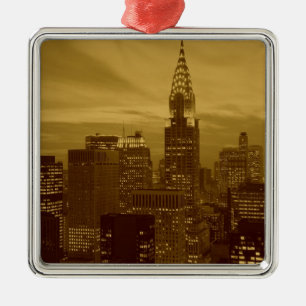 Vintag New York Manhattan Ornament Aus Metall