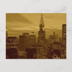 Vintag New York Manhattan Postkarte