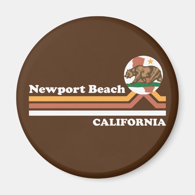 Vintag Newport Beach California Magnet (Vorne)