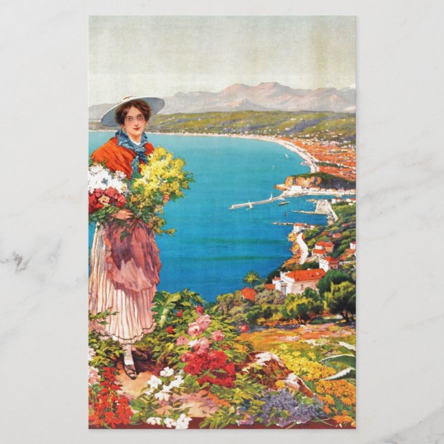 Vintag Nice Reine Cote D'Azur Briefpapier (Vorderseite)