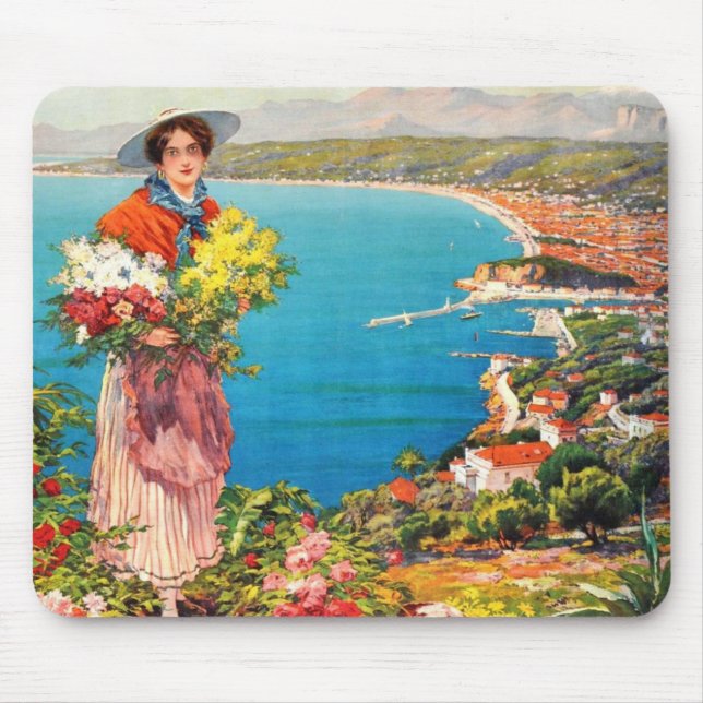 Vintag Nice Reine Cote D'Azur Mousepad (Vorne)