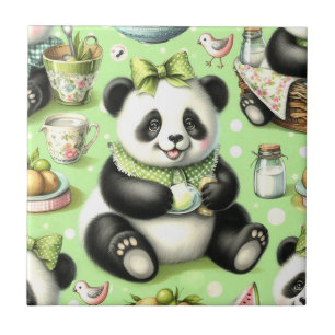 Vintag Niedlich Baby Panda Fliese