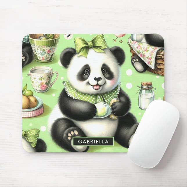 Vintag Niedlich Baby Panda Mousepad (Mit Mouse)