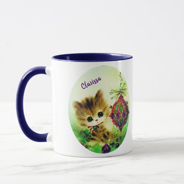 Vintag Niedlich Kitten Tasse (Links)