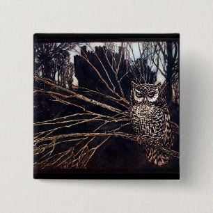 Vintag Night Owl Rackham Button