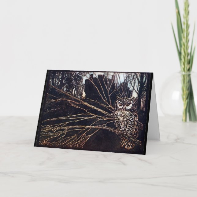 Vintag Night Owl Rackham Karte (Vorderseite)