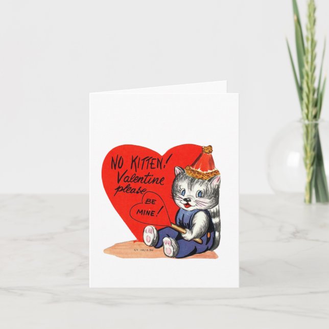 Vintag No Kitten Valentine Karte (Vorderseite)