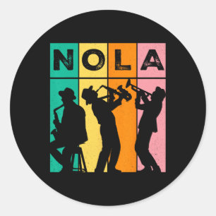 Vintag Nola New Orleans Mardi Gras Festival Moon a Runder Aufkleber