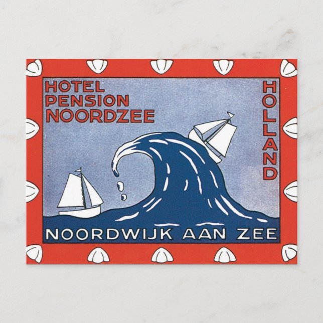 Vintag Noordwijk Aan Zee Holland Postkarte (Vorderseite)