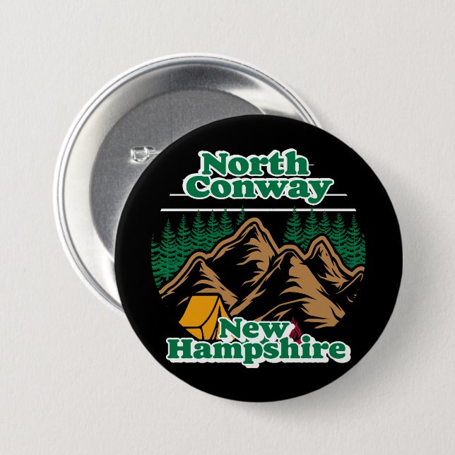 Vintag North Conway New Hampshire Button (Vorne & Hinten)