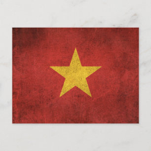 Vintag Not leidende Flagge Vietnams Postkarte