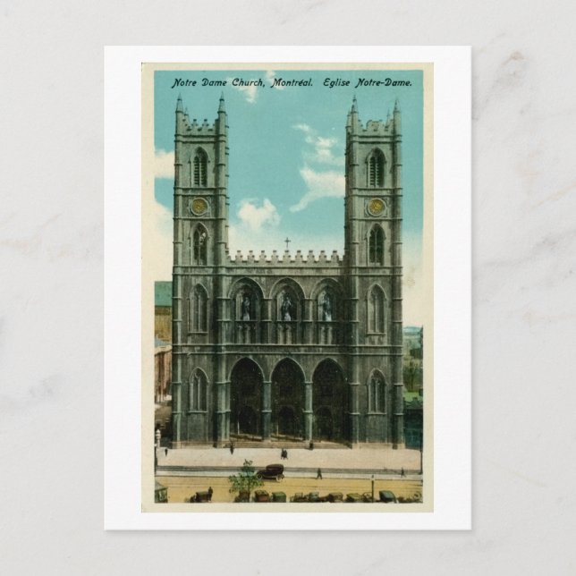 Vintag Notre Dame Kirche Montreal Postkarte (Vorderseite)