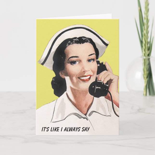 Vintag Nurse Funny Nurses Week Card Karte (Vorderseite)