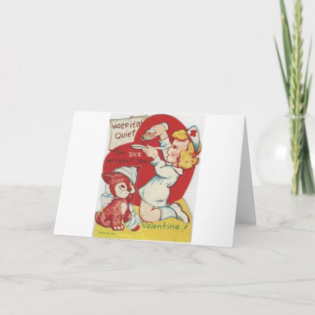 Vintag Nurse Valentine Feiertagskarte (Vorderseite)