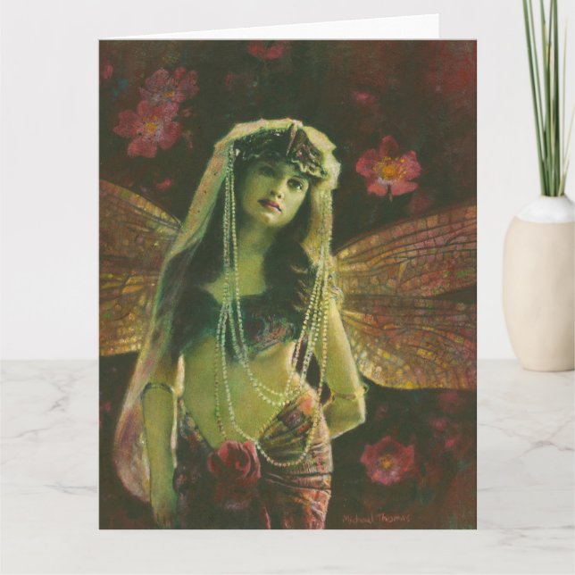 Vintag Nymph Large Greetings Card Karte (Vorderseite)