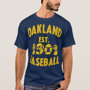 Vintag Oakland Baseball Est 1901 Baseball Batter T-Shirt