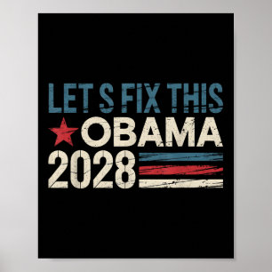 Vintag Obama 2028 Funny Political Patriotic Elect Poster