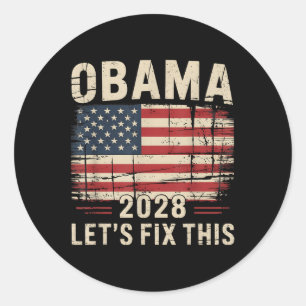 Vintag Obama 2028 Funny Political Patriotic Elect Runder Aufkleber