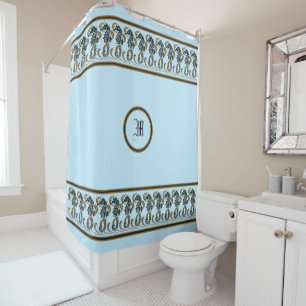 Vintag Ocean Beach Nautical Seepferd Frieze Duschvorhang