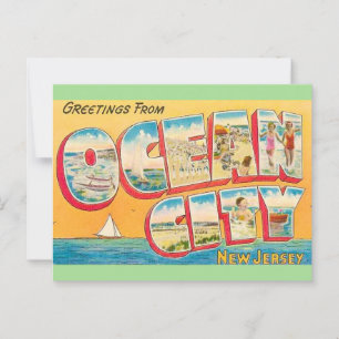 Vintag Ocean City NJ Grüße Postkarte