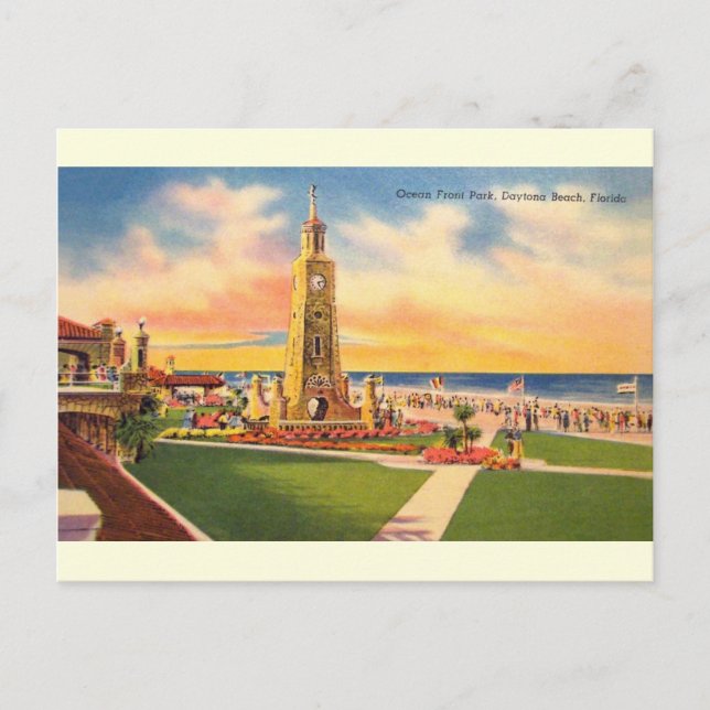 Vintag Ocean Front Park Daytona Beach Postkarte (Vorderseite)