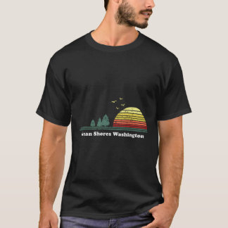 Vintag Ocean Shows Washington Sunset Souvenir Pr T-Shirt