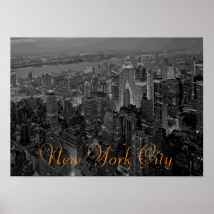 Vintag Old Style New York City Script Poster