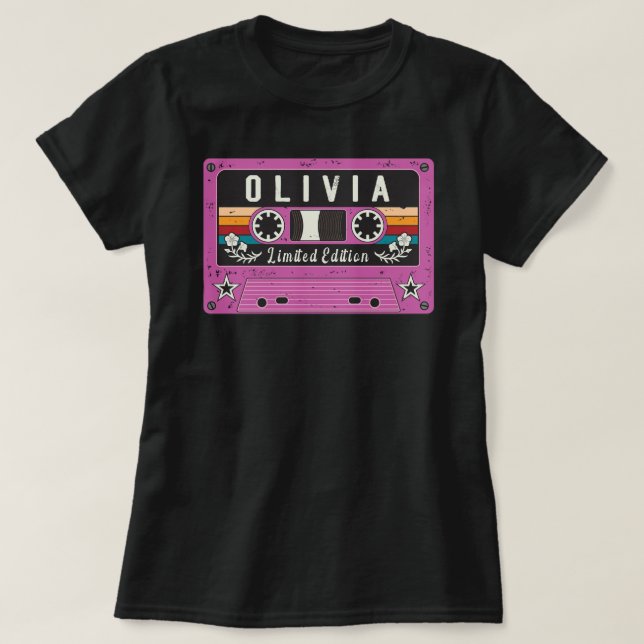 Vintag Olivia Name T - Shirt (Design vorne)