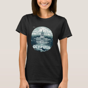 Vintag Olympia Washington Sunset Skyline Cityscap T-Shirt