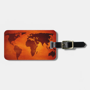 Vintag-orange-Weltkarte Gepäckanhänger