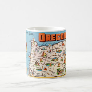 Vintag Oregon Map Tasse