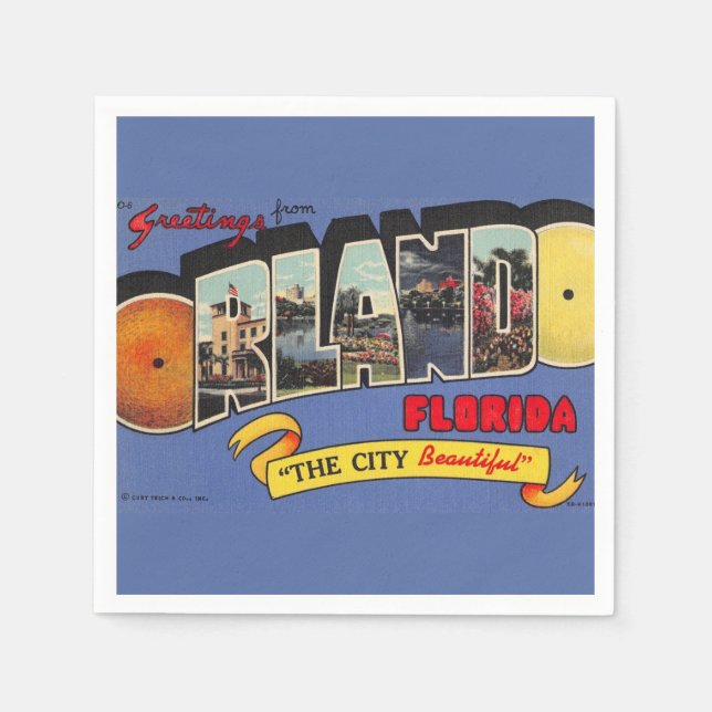 Vintag Orlando Florida Serviette (Vorderseite)