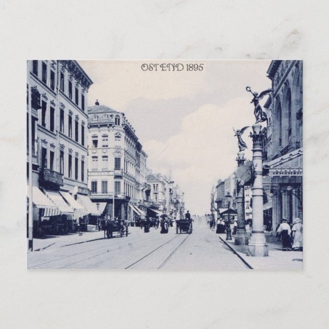 Vintag Ostende 1895 Postkarte (Vorderseite)