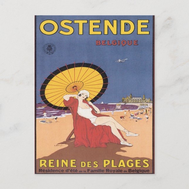 Vintag Ostende Belgien Postkarte (Vorderseite)