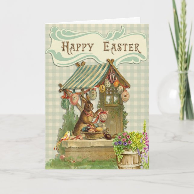 Vintag Osterhase Feiertagskarte (Vorderseite)