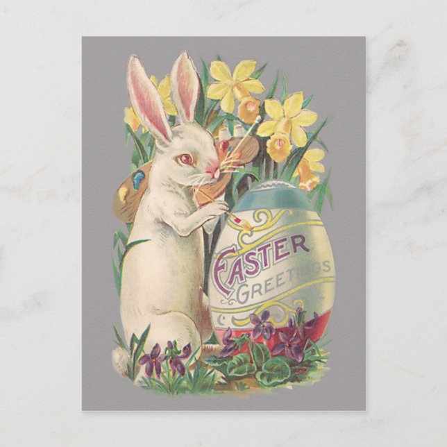 Vintag Osterhase Feiertagspostkarte (Vorderseite)