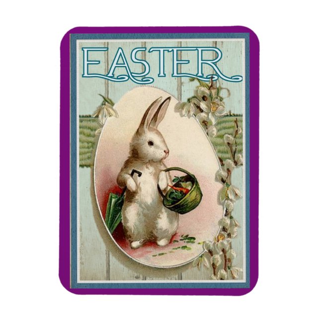 Vintag Osterhase Magnet (Vertikal)