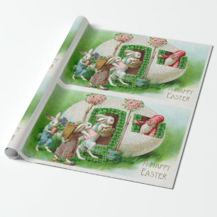 Vintag Osterhase und Ostereier Garten Geschenkpapier