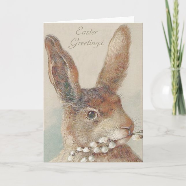 Vintag Osterhasen Feiertagskarte (Vorderseite)