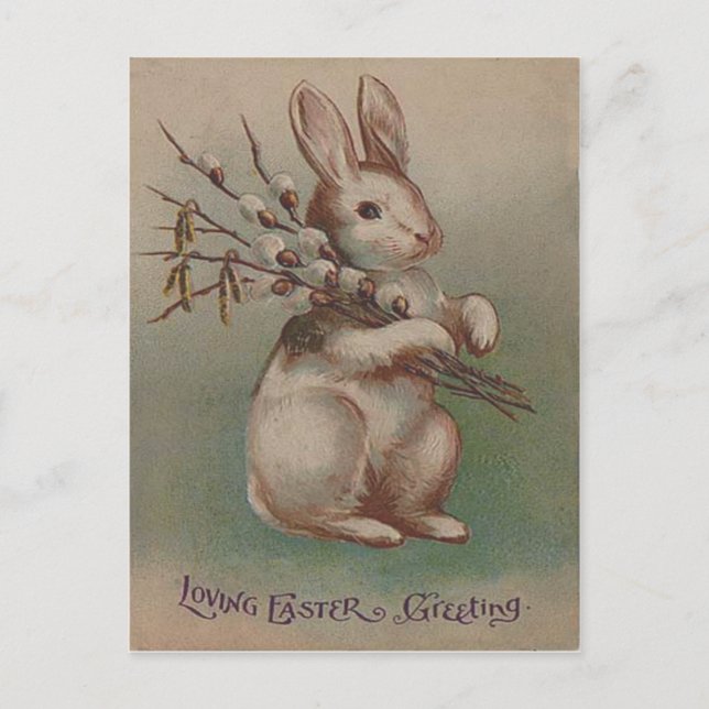 Vintag Osterhasen Feiertagspostkarte (Vorderseite)