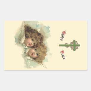 Vintag Ostern, Angeln Wolken im Himmel Rechteckiger Aufkleber