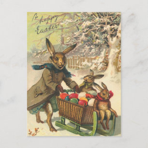 Vintag Ostern Bunny Postcard Feiertagspostkarte