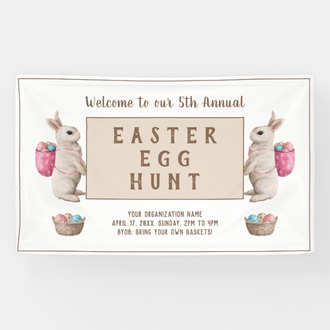 Vintag Ostern Eizelljagd Banner (Horizontal)