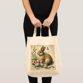 Vintag Ostern Kanincheneier Wasserfarbe Tragetasche