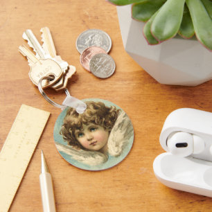 Vintag Ostern, Viktorianische Lily-Blume und Angel Schlüsselanhänger