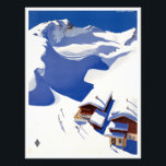 Vintag-Österreich-Skifahrerplakat Fotodruck<br><div class="desc">Vintages Österreich Skifahren</div>