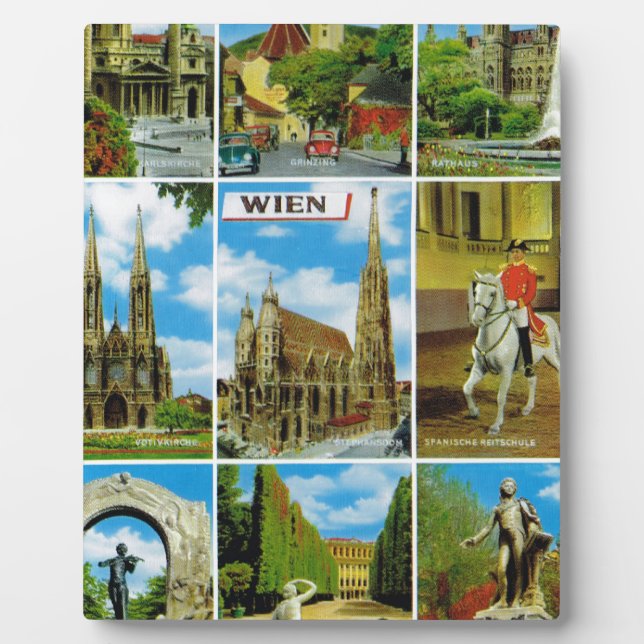 Vintag Österreich, Wien, Wien, Wien, Multiview Fotoplatte (Vorderseite)